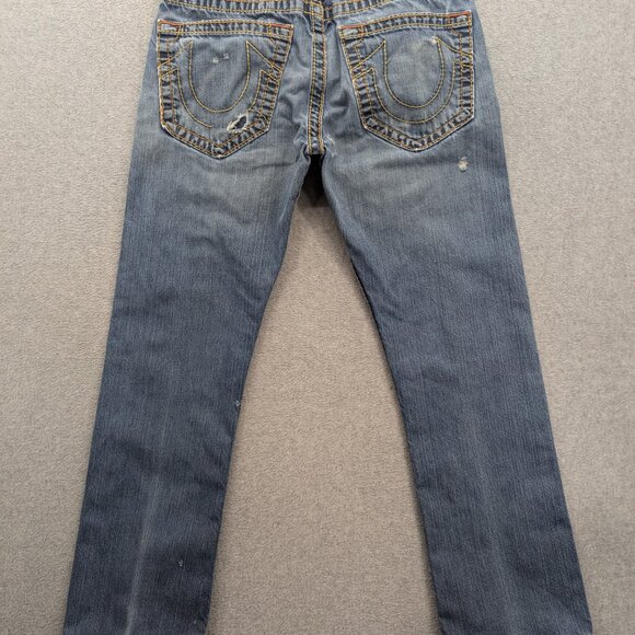 True Religion Jeans Mens 30 Straight Made in USA Distressed Zip Fly Horseshoe - Picture 9 of 16